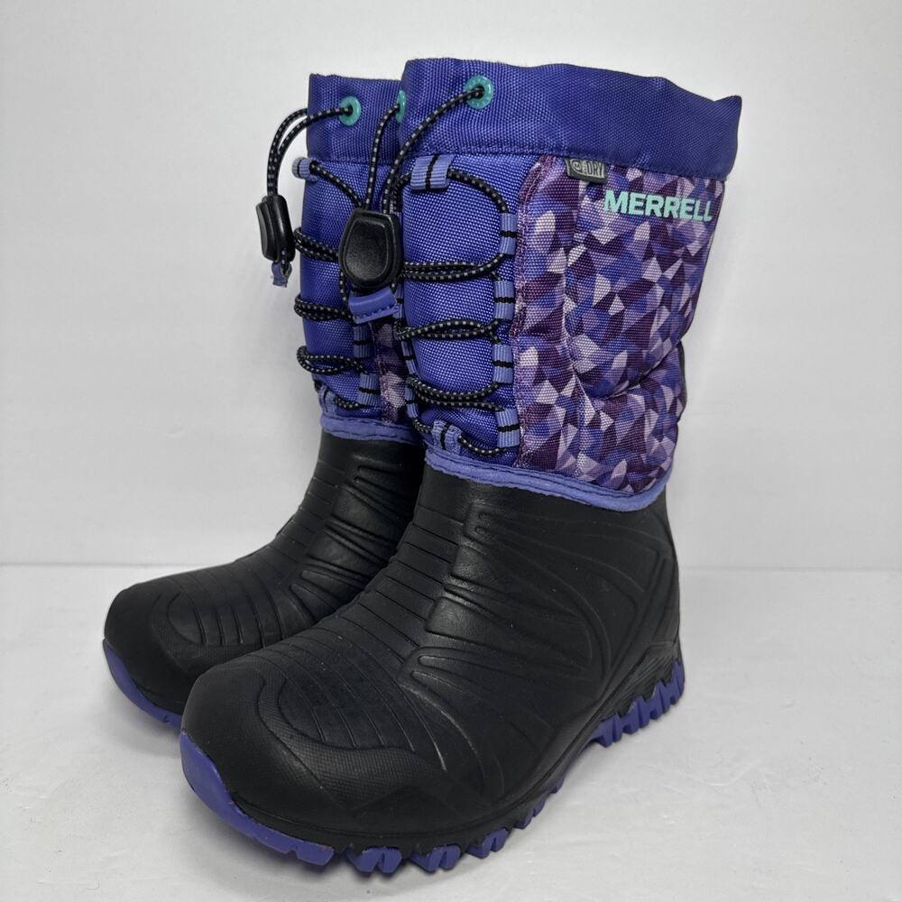 Merrell - Snow Boots - Girls Size 12 - Snow Quest Waterproof Purple Mosaic -40 F - Picture 7 of 11